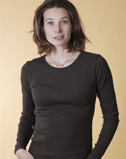 Elsk - Rib Womens Langærmet Trøje - Soil Brown